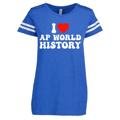 I Love AP World History Enza Ladies Jersey Football T-Shirt