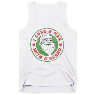 I Love a Man With a Beard Funny Christmas Santa Joke Tank Top