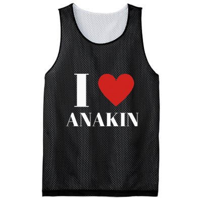I Love Anakin Heart Family Lover Mesh Reversible Basketball Jersey Tank