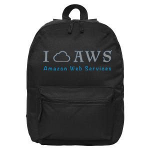 I Love Aws 16 in Basic Backpack