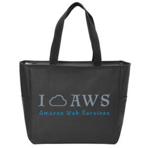 I Love Aws Zip Tote Bag