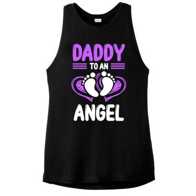 Infant Loss Awareness Pregnant Daddy To An Angel Funny Gift Ladies PosiCharge Tri-Blend Wicking Tank