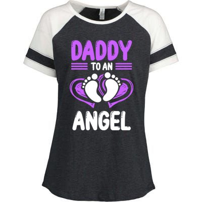 Infant Loss Awareness Pregnant Daddy To An Angel Funny Gift Enza Ladies Jersey Colorblock Tee