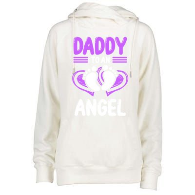 Infant Loss Awareness Pregnant Daddy To An Angel Funny Gift Womens Funnel Neck Pullover Hood