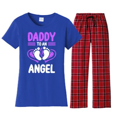 Infant Loss Awareness Pregnant Daddy To An Angel Funny Gift Women's Flannel Pajama Set