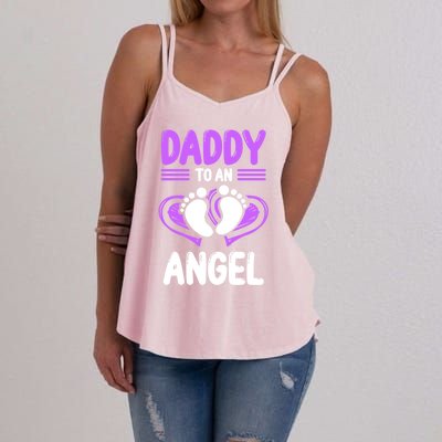 Infant Loss Awareness Pregnant Daddy To An Angel Funny Gift Women's Strappy Tank