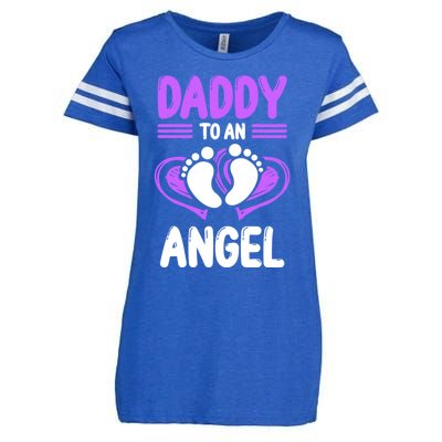 Infant Loss Awareness Pregnant Daddy To An Angel Funny Gift Enza Ladies Jersey Football T-Shirt