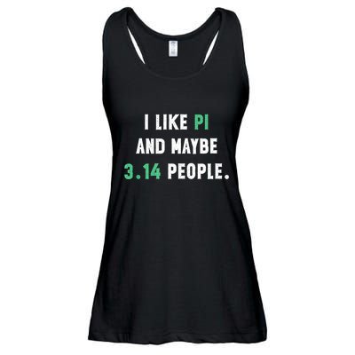 I Like And Maybe 3 People March 14th Math Teacher Pi Day Ladies Essential Flowy Tank
