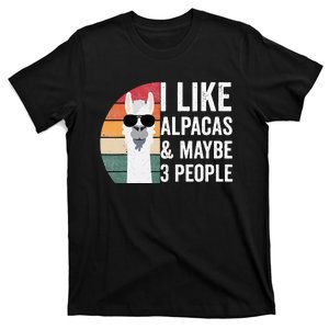 I Like Alpacas And Maybe 3 People Apparel Llama Lovers T-Shirt