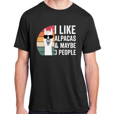 I Like Alpacas And Maybe 3 People Apparel Llama Lovers Adult ChromaSoft Performance T-Shirt