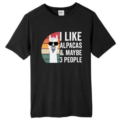 I Like Alpacas And Maybe 3 People Apparel Llama Lovers Tall Fusion ChromaSoft Performance T-Shirt