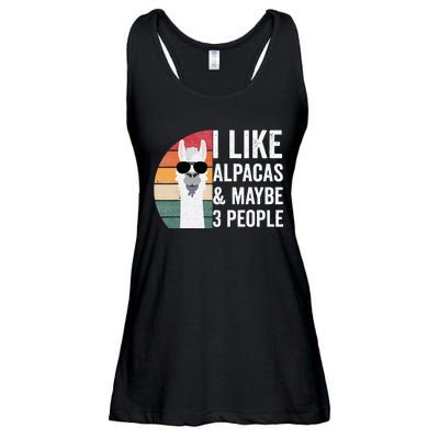 I Like Alpacas And Maybe 3 People Apparel Llama Lovers Ladies Essential Flowy Tank