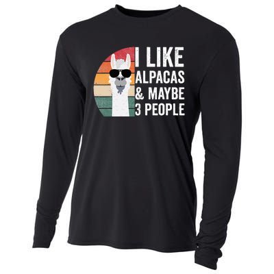 I Like Alpacas And Maybe 3 People Apparel Llama Lovers Cooling Performance Long Sleeve Crew