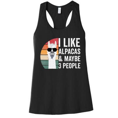 I Like Alpacas And Maybe 3 People Apparel Llama Lovers Women's Racerback Tank