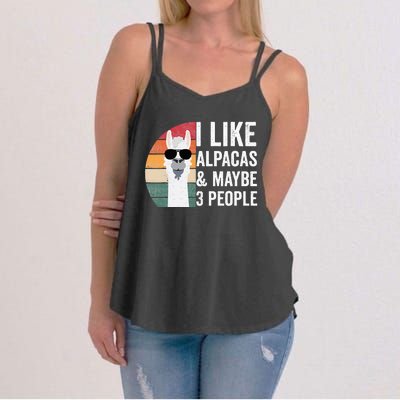 I Like Alpacas And Maybe 3 People Apparel Llama Lovers Women's Strappy Tank