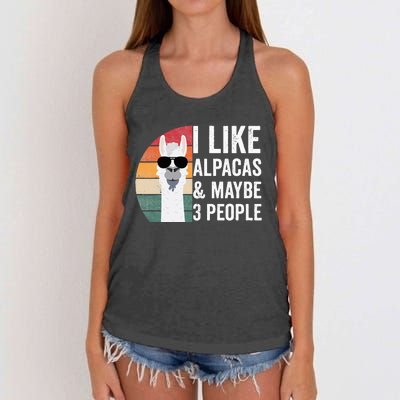 I Like Alpacas And Maybe 3 People Apparel Llama Lovers Women's Knotted Racerback Tank