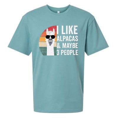 I Like Alpacas And Maybe 3 People Apparel Llama Lovers Sueded Cloud Jersey T-Shirt