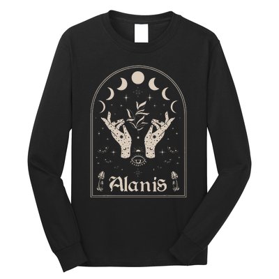 I Love Alanis Personalized Retro Moon First Name Long Sleeve Shirt