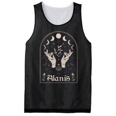 I Love Alanis Personalized Retro Moon First Name Mesh Reversible Basketball Jersey Tank