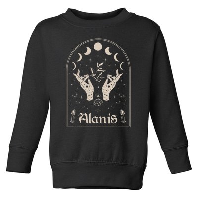 I Love Alanis Personalized Retro Moon First Name Toddler Sweatshirt