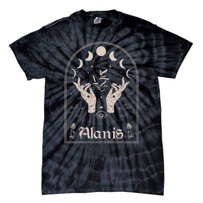 I Love Alanis Personalized Retro Moon First Name Tie-Dye T-Shirt