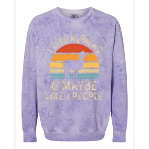 I Like Alpacas And Maybe Like 3 People Funny Alpaca Retro Colorblast Crewneck Sweatshirt