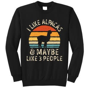 I Like Alpacas And Maybe Like 3 People Funny Alpaca Retro Sweatshirt