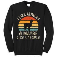 I Like Alpacas And Maybe Like 3 People Funny Alpaca Retro Sweatshirt