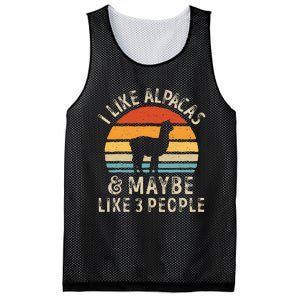 I Like Alpacas And Maybe Like 3 People Funny Alpaca Retro Mesh Reversible Basketball Jersey Tank