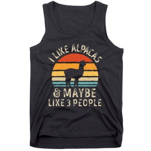 I Like Alpacas And Maybe Like 3 People Funny Alpaca Retro Tank Top