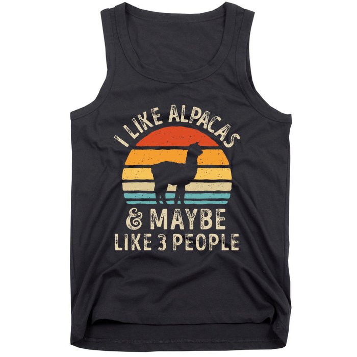 I Like Alpacas And Maybe Like 3 People Funny Alpaca Retro Tank Top