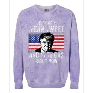 ID Love A Mean Tweet And $1.79 Gas Right Now American Flag Colorblast Crewneck Sweatshirt