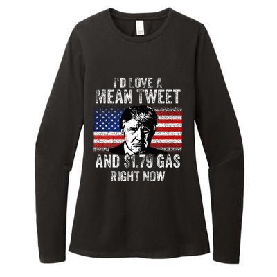 ID Love A Mean Tweet And $1.79 Gas Right Now American Flag Womens CVC Long Sleeve Shirt