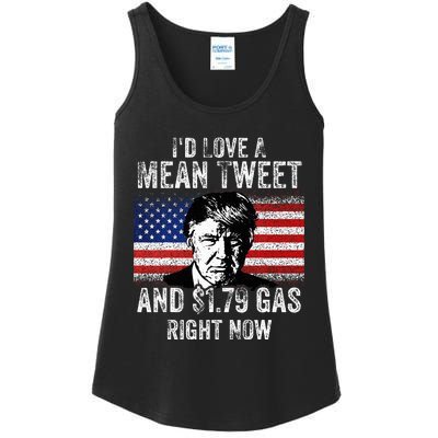 ID Love A Mean Tweet And $1.79 Gas Right Now American Flag Ladies Essential Tank