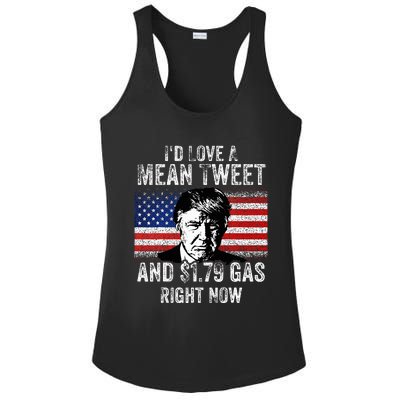 ID Love A Mean Tweet And $1.79 Gas Right Now American Flag Ladies PosiCharge Competitor Racerback Tank