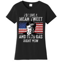 ID Love A Mean Tweet And $1.79 Gas Right Now American Flag Women's T-Shirt