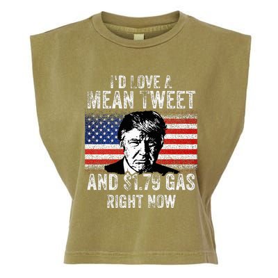 ID Love A Mean Tweet And $1.79 Gas Right Now American Flag Garment-Dyed Women's Muscle Tee