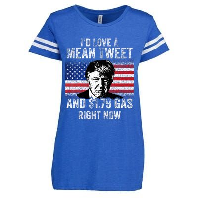 ID Love A Mean Tweet And $1.79 Gas Right Now American Flag Enza Ladies Jersey Football T-Shirt