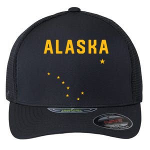 I Love Alaska Minimalist State Flag Flexfit Unipanel Trucker Cap