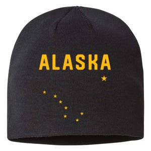 I Love Alaska Minimalist State Flag Sustainable Beanie