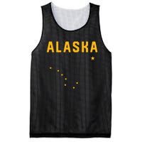 I Love Alaska Minimalist State Flag Mesh Reversible Basketball Jersey Tank