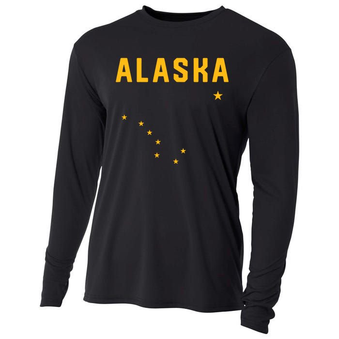 I Love Alaska Minimalist State Flag Cooling Performance Long Sleeve Crew