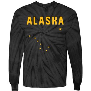 I Love Alaska Minimalist State Flag Tie-Dye Long Sleeve Shirt