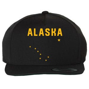 I Love Alaska Minimalist State Flag Wool Snapback Cap