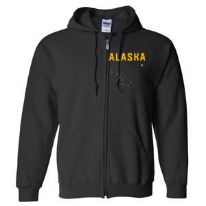 I Love Alaska Minimalist State Flag Full Zip Hoodie