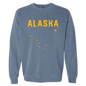 I Love Alaska Minimalist State Flag Garment-Dyed Sweatshirt