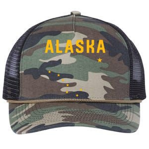 I Love Alaska Minimalist State Flag Retro Rope Trucker Hat Cap