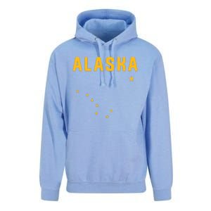 I Love Alaska Minimalist State Flag Unisex Surf Hoodie