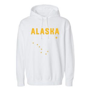 I Love Alaska Minimalist State Flag Garment-Dyed Fleece Hoodie