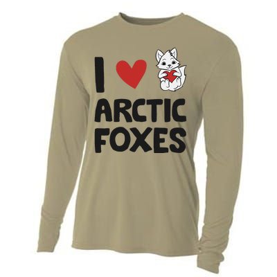 I Love Arctic Foxes Funny Arctic Fox Cooling Performance Long Sleeve Crew